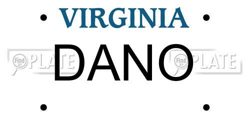 DANO Virginia License Plate