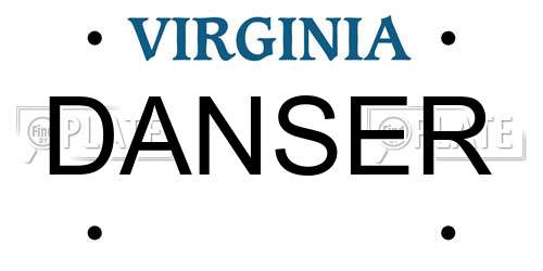 DANSER Virginia License Plate