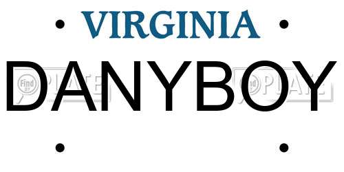 DANYBOY Virginia License Plate