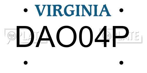 DAO04P Virginia License Plate
