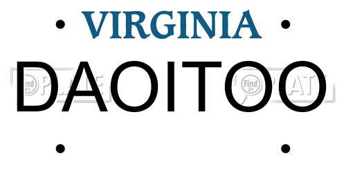 DAOITOO Virginia License Plate