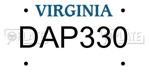 DAP330 Virginia License Plate