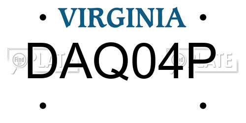 DAQ04P Virginia License Plate