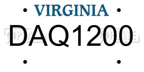 DAQ1200 Virginia License Plate