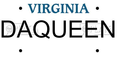 DAQUEEN Virginia License Plate