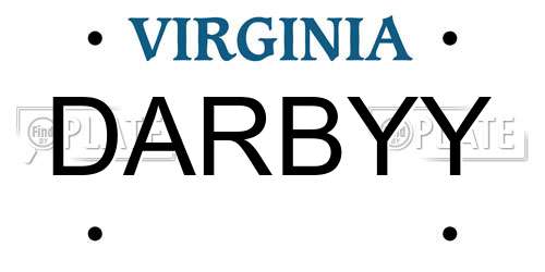 DARBYY Virginia License Plate