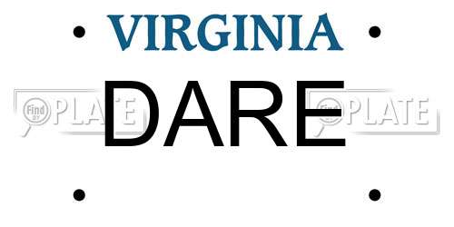 DARE Virginia License Plate