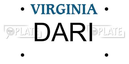 DARI Virginia License Plate