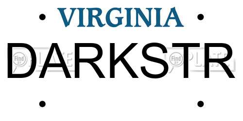 DARKSTR Virginia License Plate