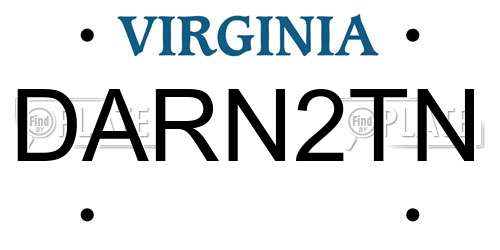 DARN2TN Virginia License Plate