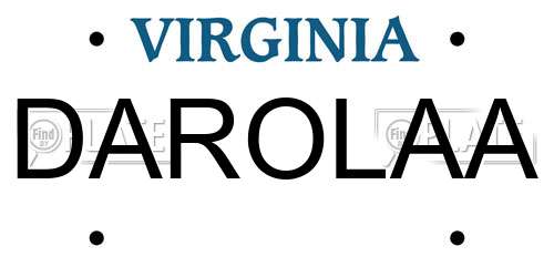 DAROLAA Virginia License Plate