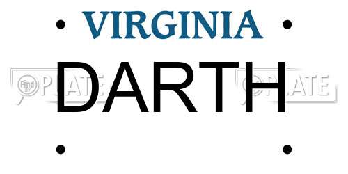 DARTH Virginia License Plate