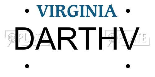DARTHV Virginia License Plate
