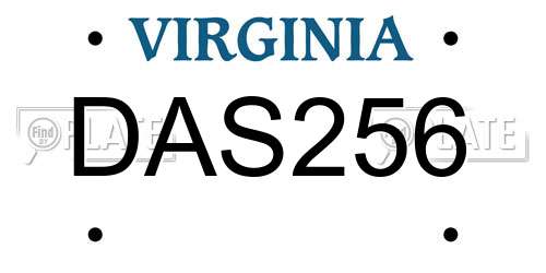 DAS256 Virginia License Plate