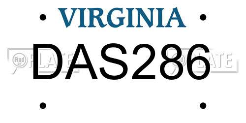 DAS286 Virginia License Plate