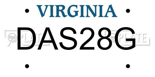 DAS28G Virginia License Plate
