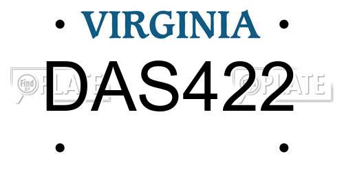 DAS422 Virginia License Plate