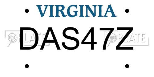 DAS47Z Virginia License Plate