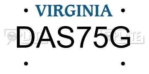DAS75G Virginia License Plate