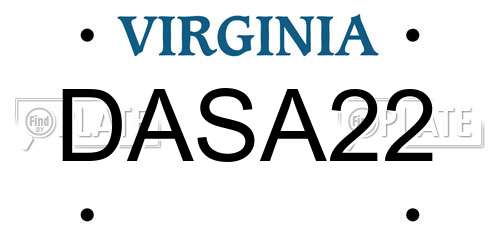 DASA22 Virginia License Plate