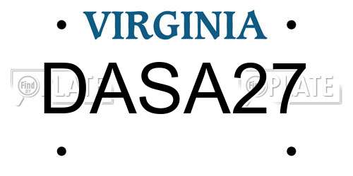 DASA27 Virginia License Plate