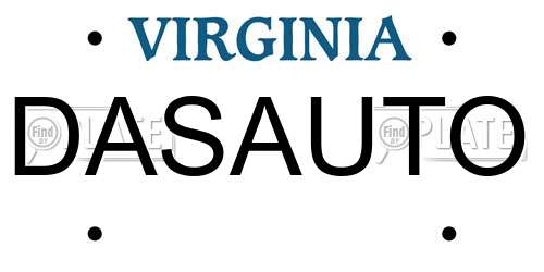DASAUTO Virginia License Plate
