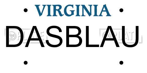 DASBLAU Virginia License Plate