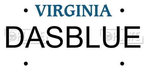 DASBLUE Virginia License Plate