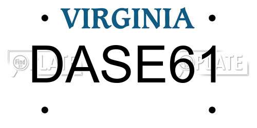 DASE61 Virginia License Plate