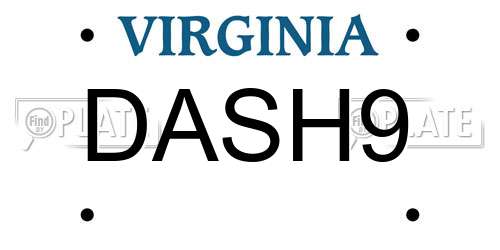 DASH9 Virginia License Plate
