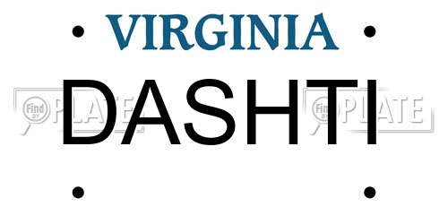 DASHTI Virginia License Plate