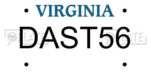 DAST56 Virginia License Plate