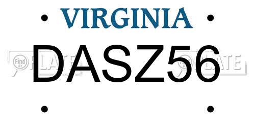DASZ56 Virginia License Plate