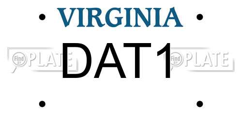 DAT1 Virginia License Plate
