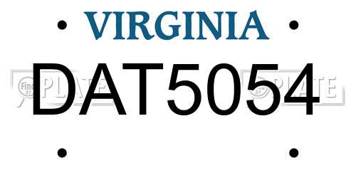 DAT5054 Virginia License Plate