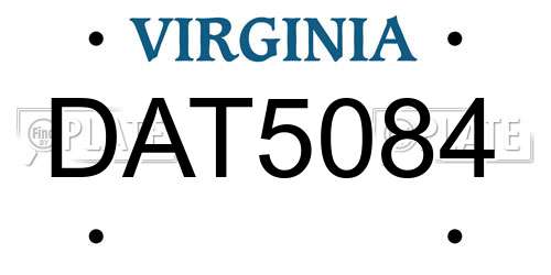DAT5084 Virginia License Plate