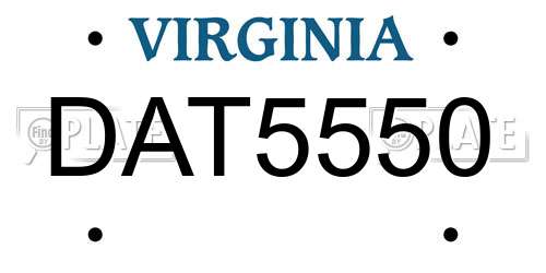 DAT5550 Virginia License Plate