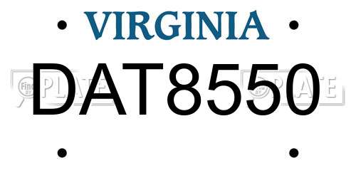 DAT8550 Virginia License Plate