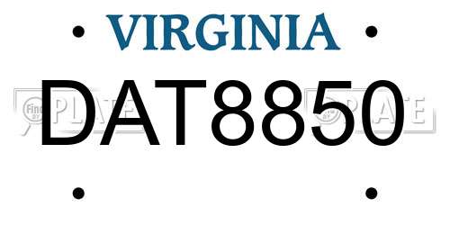 DAT8850 Virginia License Plate