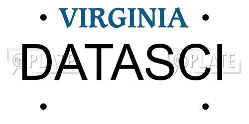 DATASCI Virginia License Plate