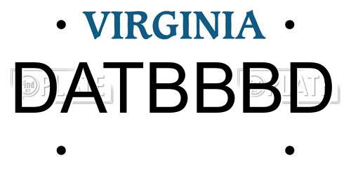DATBBBD Virginia License Plate