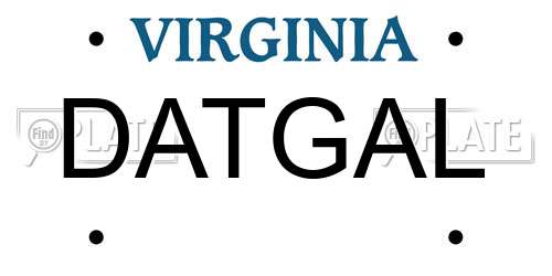 DATGAL Virginia License Plate