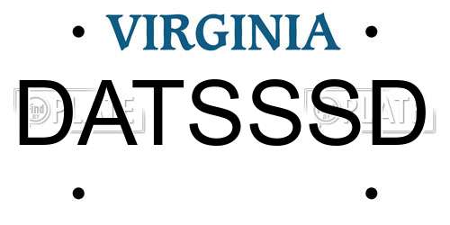 DATSSSD Virginia License Plate