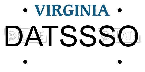 DATSSSO Virginia License Plate