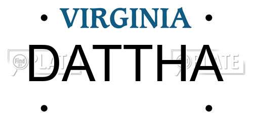DATTHA Virginia License Plate
