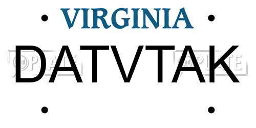 DATVTAK Virginia License Plate