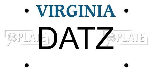 DATZ Virginia License Plate
