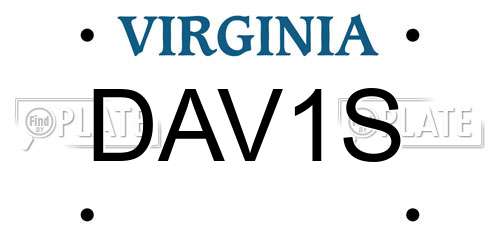 DAV1S Virginia License Plate