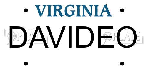 DAVIDEO Virginia License Plate