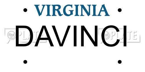 DAVINCI Virginia License Plate